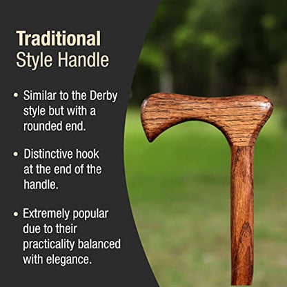 Brazos Handcrafted Wood Walking Cane, Twisted Oak, Traditional Style Handle, for Men & Women, Made in The USA, 37" - color: Red
