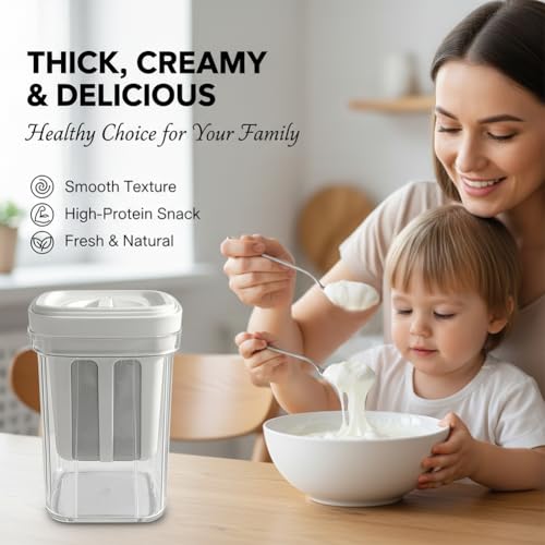 Yogurt Strainer,1100ml Greek Yogurt Strainer,with Stainless Steel Fine Mesh - color: 1100ml
