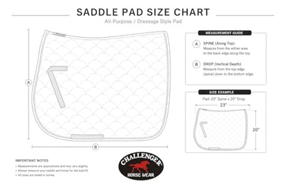 Horse English Quilted Contoured All-Purpose Trail Saddle Pad 7296 - color: Navy, size: 23" (Spine) x 20" (Drop)