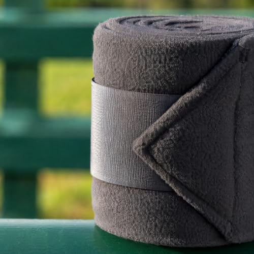 Horse Leg Bandages Professional Horse Standing Wraps Set of 2 for Equine Leg Protection, Support & Recovery, Secure & Easy to Use, Black