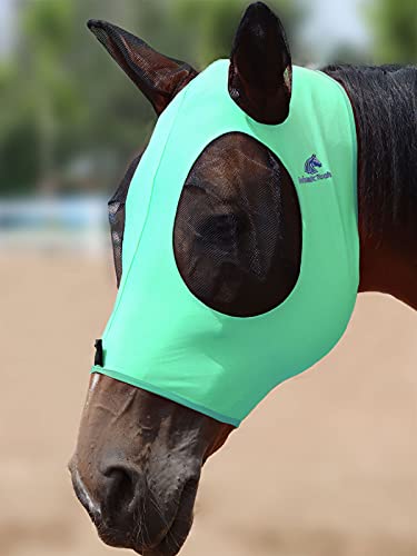 Mask Tech 5 Pieces Horse Fly Masks with Ears, Stretchy Elastic Mesh Fly Masks, 3D Eye Clearance, UV Protection-Large,Combo 27 - color: Combo 27, size: Large