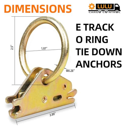 LULU CARGO CONTROL Heavy Duty E Track O Ring Tie Down Anchors, 20pack