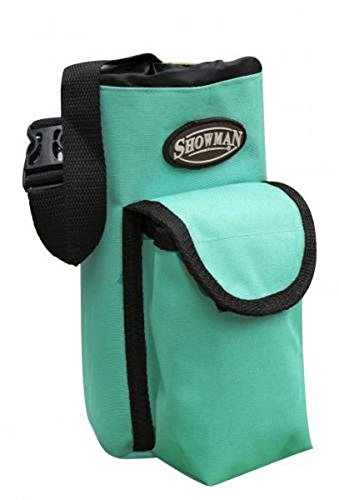 Showman Teal Nylon Insulated Cordura Trail Riding Water Bottle Cell Phone Carrier Bag with Pocket and Adjustable Carrier Strap