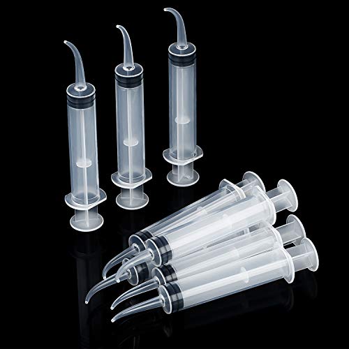 TecUnite 8 Pcs Syringe Dental Irrigation Syringe with Curved Tip - style: No Measurement