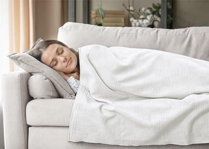 Utopia Bedding 100% Cotton Thermal Blanket White King, 90x108 Inches - color: White, size: King