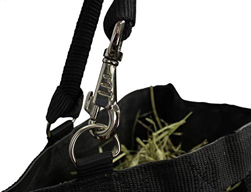 Ultra Slow Feeder Horse Hay Bag with Super Tough Bottom and 6 Month Warranty - color: Black
