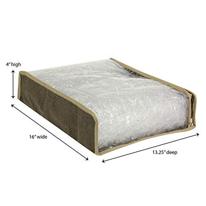 Household Essentials 66612 Sweater Storage Bags | Set of 2 | Coffee Linen,Brown/Clear - size: Sweater Bags