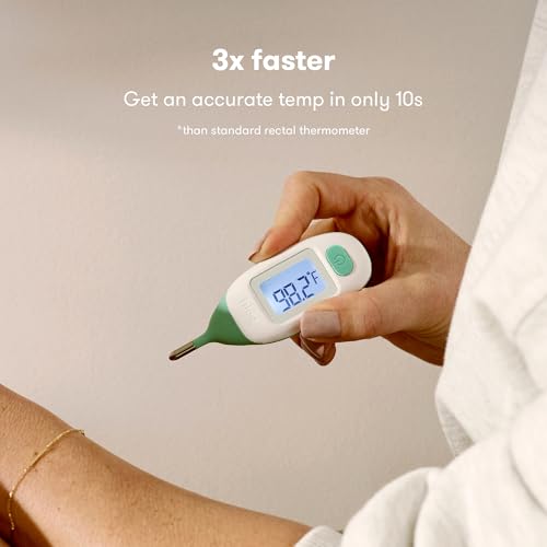 Frida Baby Digital Rectal Thermometer for Babies, Newborns & Infants | Quick & Accurate Fever Check, Water Resistant, Clear Case, Memory Holds Last 10 Readings