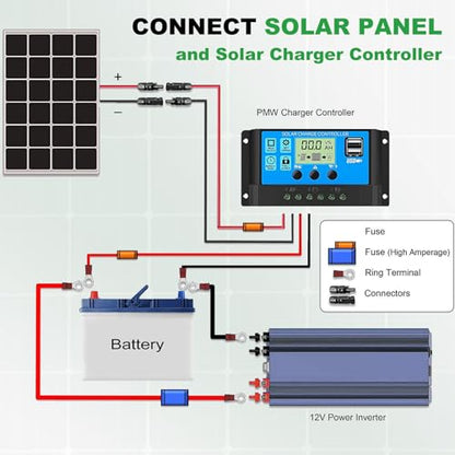 Oududainzi 25FT Solar Extension Cable with Female and Male Connector - size: 28FT