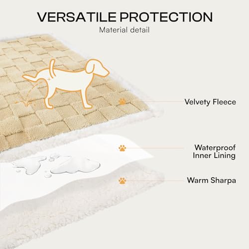 Luciphia Waterproof Dog Blanket, Reversible Fleece & Sherpa, Couch Cover - color: Creamy Yellow, size: Medium (57x40 inch)