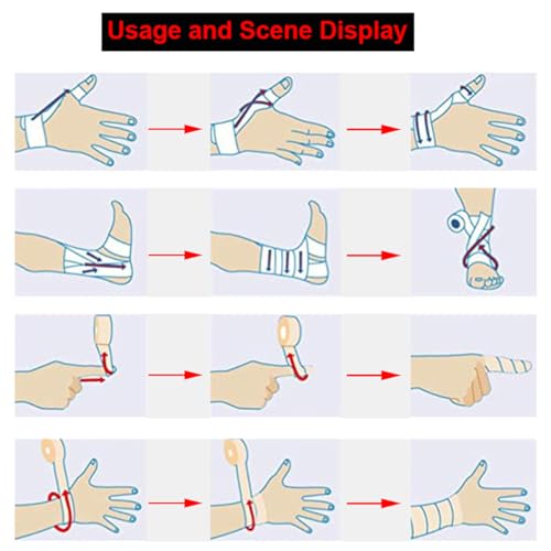 6 Rolls Self-Adhesive Bandage Wrap Grip Tape Wrap Cover Tattoo Cohesive Elastic Bandage for Tattoo Machine and Animals Wounds Wrist Healing Sprains & Swelling - color: 6Rolls 2Inchx5yard Black