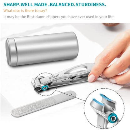 Ultra Wide Jaw Opening Nail Clippers Set, Toenail Clippers for Thick Nails, Heavy Duty Nail Cutter, Stainless Steel Toe Nail Clippers for Seniors, Men & Women Manicure,Pedicure,Big(Sliver) - color: Silver