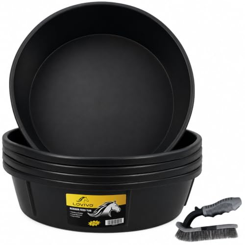LOVIVO Horse Rubber Feed PAN 3GALLON 5 - size: 3 gallon 5PCS