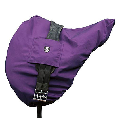 Harrison Howard Premium English Saddle Cover, Waterproof & Breathable Fleece-Lined Protective Saddle Cover - color: Regal Purple, size: GP/CC-One Size