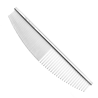 Chris Christensen 00C 6.5 in Crescent Coarse/Fine Finishing Butter Comb, Groom Like a Professional, Rounded Corners Prevent Friction and Breakage, Solid Brass Spin with Steel Teeth, Chrome Finish - size: 00C - 6.5 Inch Medium/Extra Fine