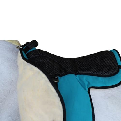 CHALLENGER Horse English Western Trail Fleece Padded Adjustable Bareback Saddle Pad 39TS05 - color: Turquoise