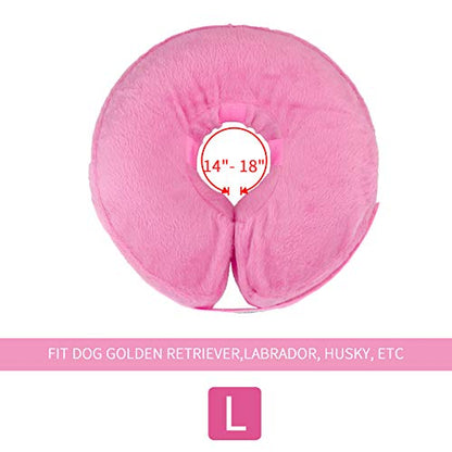 MCHY Inflatable Dog Cone,Adjustable Recovery Collar for Dogs After Surgery,Prevent from Biting & Scratching,Not Block Vision (Pink, L-Neck 15"-20") - color: Pink, size: L-Neck 15"- 20"