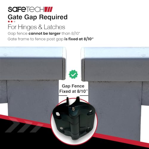 Safetech Hardware Neutral Closing Gate Hinges | Self-Aligning Hinges | No Tension | Square Post, Aluminum Gates | Swing Close 35 lbs SHN-90L - Black - size: Neutral Tension