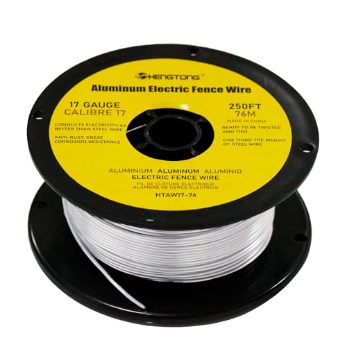 17 Gauge Aluminum Electric Fence Wire 250ft for Garden & Chicken - size: 250 Ft