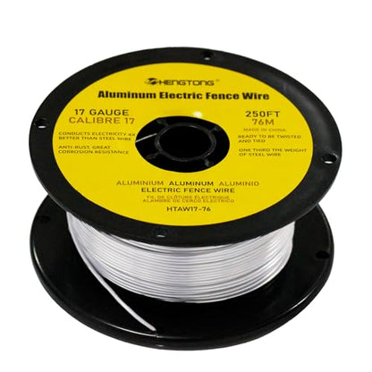 17 Gauge Aluminum Electric Fence Wire 250ft for Garden & Chicken - size: 250 Ft