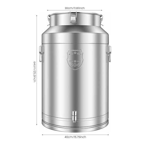 DYNAMI 20Gal 304 Stainless Steel Milk Container with Spigot and Sealed Lid - size: 76L/20Gal