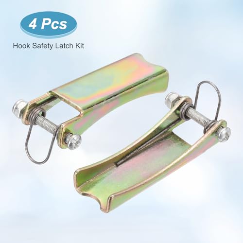 PATIKIL 2.2 Inch Hook Safety Latch Kit, 4 Pcs 3T Alloy Steel Towing Receiver Hitch Replacement for Clevis Hook Truck Trailer, Brass - size: 2.2 Inch x 3T