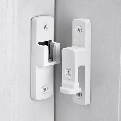 Matte White 90 Degree Barn Door Lock ，Right Angle Door Lock Latch - color: Matte White_90 Degree