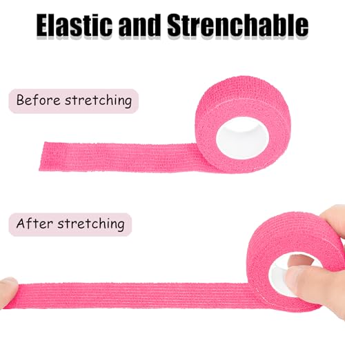 6 Pack Pink Self Adhesive Bandage Wrap 1 Inches x 5 Yards - color: Pink, size: 1 Inch