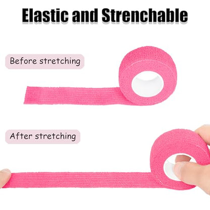 6 Pack Pink Self Adhesive Bandage Wrap 1 Inches x 5 Yards - color: Pink, size: 1 Inch
