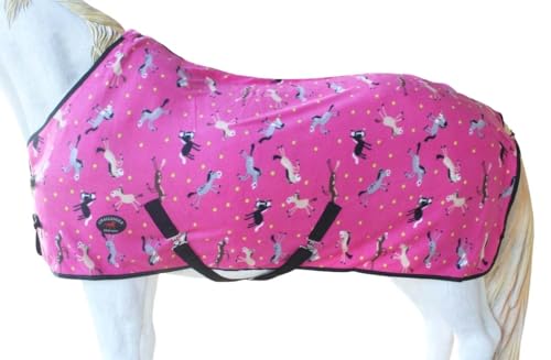 Challenger Horse Polar Fleece Cooler Exercise Blanket Wicks Moisture 43EE01 - color: Pink Pony, size: 60 inches