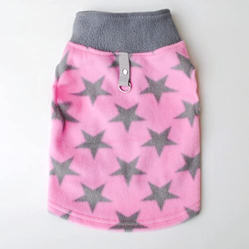 Dog Sweater, Soft Fleece Vest with Leash Ring Pullover Jacket Winter Pet Dog Clothes for Puppy Small Dogs Cats Teddy Chihuahua Yorkshire for Christmas (Small (Pack of 1), Pink Star) | Winter Jacket,Pet Clothing,Dog Clothes,Puppy,For Small Dogs Cats,Teddy,