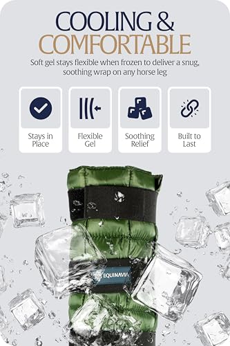 Equinavia Cool Relief Therapy Equine Ice Boots for Horses-Gel Cooling Wraps - color: Green