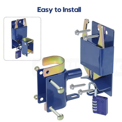2 Way Farm Gate Latch for Gates with 1-5/8" to 2" Tubes, Lockable - color: 1x S16100100(Large Size Version 4.1"x 7.8")