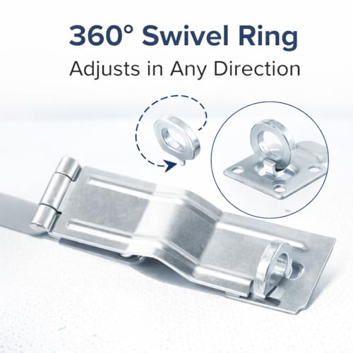 6 Inch Heavy Duty Safety Hasp Lock, 2Pk Thick Steel Barn Latch - color: Zinc Plated, size: 6 Inch