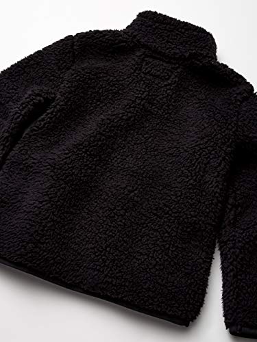 Amazon Essentials Girls' Long Sleeve Sherpa Fleece Quarter-Zip Pullover Jacket, Insulated - color: Black, size: 3T