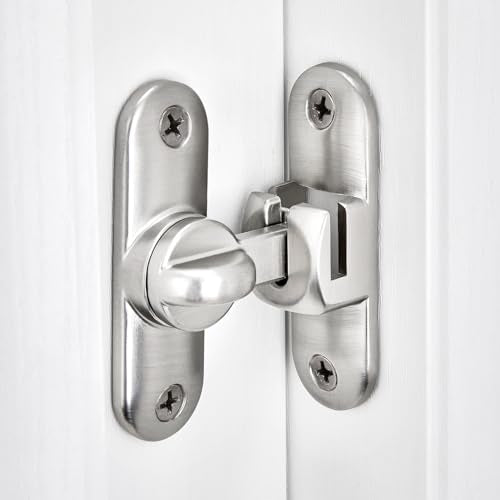 Silvery 90/180 Degree Barn Door Latches,Flip Gate Lock - color: Silvery