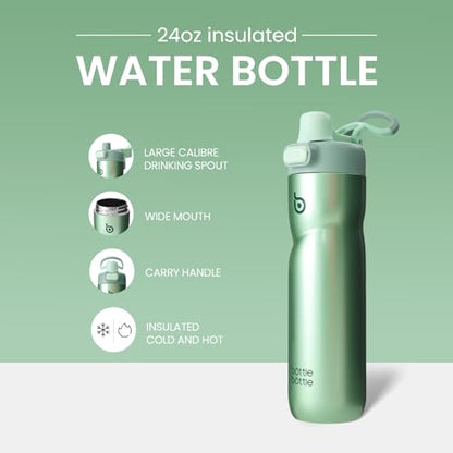 BOTTLE BOTTLE Insulated Water Bottle with Handle 24 oz green - color: green