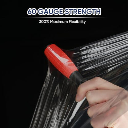 TICONN Stretch Wrap Roll, 18 in x 1000 ft Plastic Wrap for Moving Furniture | Odorless Industrial Strength Stretch Film, 300% Stretchability, Self-Adhering, Ideal for Furniture, Box Protection - style: 18''-4PK Black (No handle)