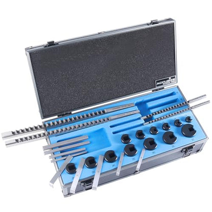 Accusize Industrial Tools No.70 Metric Hss Keyway Broach Set, 4 mm, 5 mm, 6 mm and 8 mm Keyway Size, Style B and C, 5100-0070