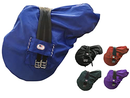 Majestic Ally Nylon Waterproof Fleece Lined Ride On English Saddle Cover-Multiple Color (Royal Blue) - color: Royal Blue