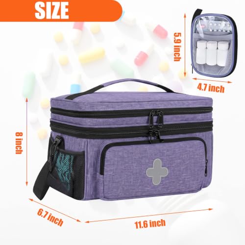 GDNasist Medicine Storage Bag, Medical Bag Pill Bottle Organizer Empty - color: Purple