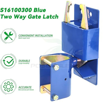 [Upgraded] 2 Pack Blue S16100100 Two Way Lockable Gate Latch - size: A3 2xGate Latch