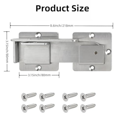 Flip Gate Latch with Padlock Hole,gate Latch for Fence, Heavy Duty Double gate Latch for Wooden Fence,Swing and Sliding Open Gate,Barn Door, Shed, Vinyl Fence, Yard - color: Silver (1 Pcs)