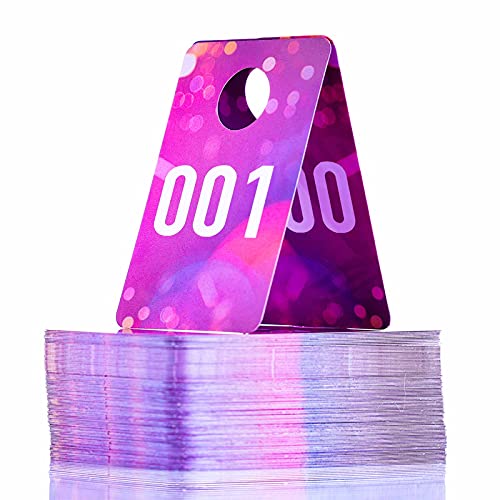 Live Plastic Number Tags Consecutive Live Number Tag,1.9x3.1 Inch,Normal and Reverse Mirror Image Number Cards for Live Sales, Hanger Cards for Clothes, Reusable (1-200, Pink Spots) - size: 1-200