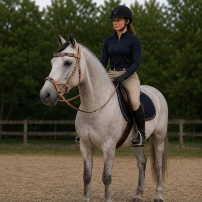 Horse Western Tan Leather Padded Bitless Training Sidepull Bridle Reins - color: Tan Beaded