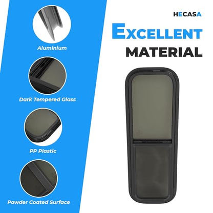HECASA 12"W x 36"H RV Window Universal Vertical Sliding w/Screen & Trim - size: 36" W x 12" H