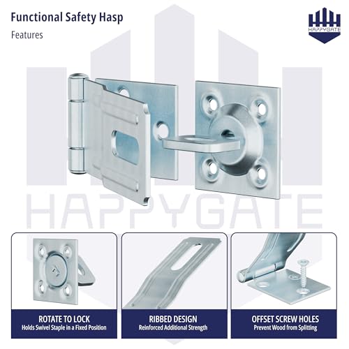Swivel Staple Safety Hasp Latch Lock with Twist Knob, Silver 1pcs - color: Silver