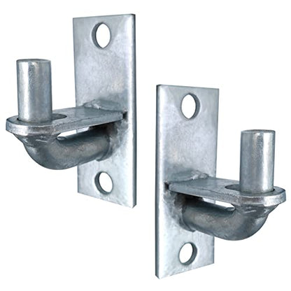 2 Pack Wall Mount Gate Hinges, Heavy Duty Chain Link Fence Gate Hinges with 5/8 Hinge Pin for Fences & Farm Gates (Screws Not Included), Silver - color: Silver