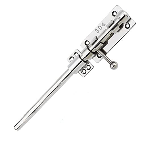 12in Slide Bolt Gate Latch 304 Stainless Steel Barrel Bolt Latch Heavy Duty Door Security Lock Thickened Door Latches Hardware with Mounting Screws for Barn Fence Shed Basement - color: 12in Silver