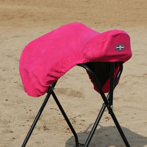 Harrison Howard Fleece Saddle Cover for GP/Close Contact Saddles, Dust Protection, Machine Washable, Elastic Fit - Magenta - color: Magenta, size: GP/CC-One Size